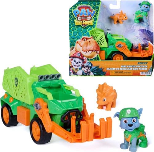 Paw Patrol: The Dino Movie, Rocky Dino Rescue Recycler with Secret Compartment and Working Claw