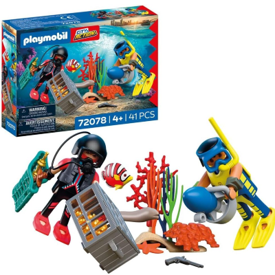 Playmobil City Action Police Diver with Treasure, 2 Figures plus Underwater Scooter and Sea Creature
