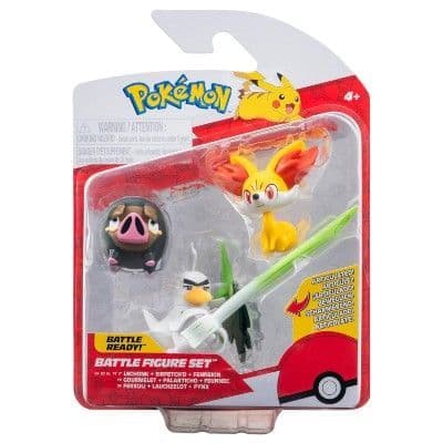 Pokémon Battle Figure 3 Pack - Features 2-Inch Fennekin and Lechonk