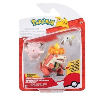 Pokémon Battle Figure 3 Pack - Features 2-Inch Nincade and Clefairy and 3-Inch Crocalor