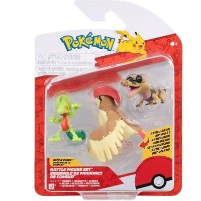 Pokémon Battle Figure 3 Pack - Features 2-Inch Sandile and Treecko and 3-Inch Pidgeotto