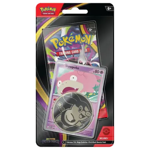 Pokémon Mega Evolution Pitch Black Checklane Blister Slowpoke 10 Cards & Coin
