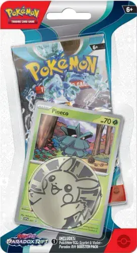 Pokémon Scarlet & Violet: Paradox Rift Checklane Blister Pineco 10 Cards & Coin