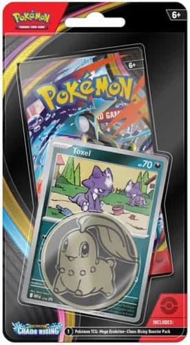 Pokemon Mega Evolution Chaos Rising Checklane Blister Pack (1 Booster Pack, Toxel Promo Card & Coin)