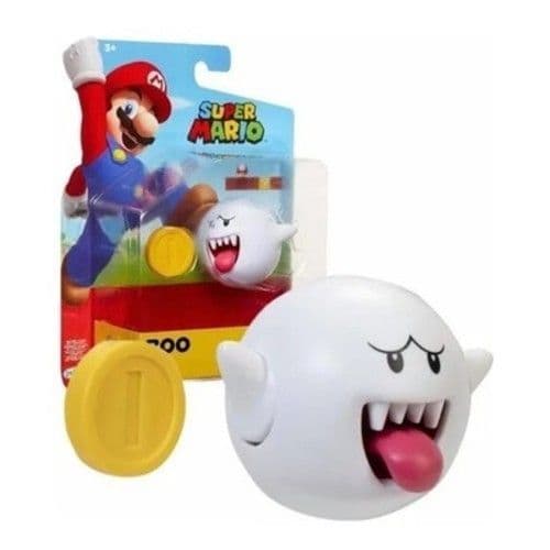 Super Mario 4- Inch Boo Figure  with Coin