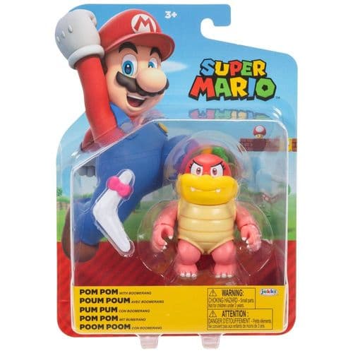 Super Mario 4 inch Figure Pom Pom with Boomerang