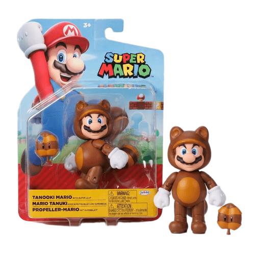 Super Mario 4 Inch Figure - Raccoon Mario with Leaf