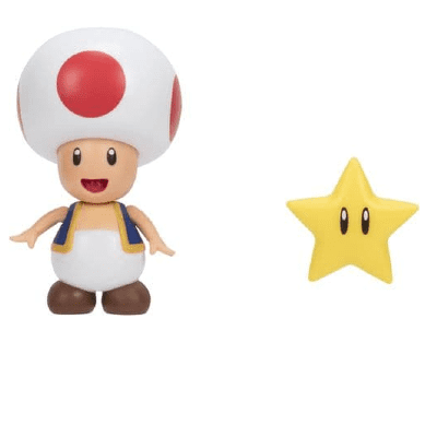 Super Mario 4-Inch Figure Toad with Star