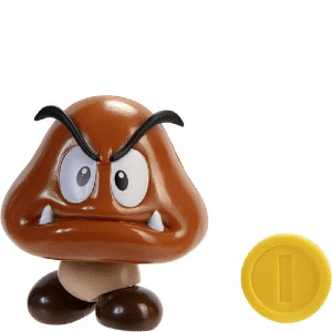 Super Mario 4- Inch  Goomba Figure with Coin