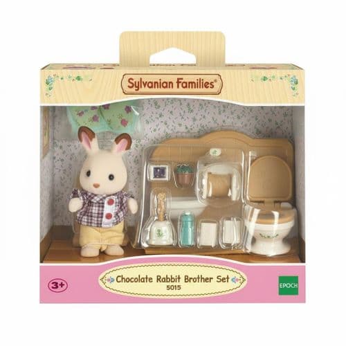 Sylvanian Families 5015 Chocolate Brother with Bathroom Figure with Accessories