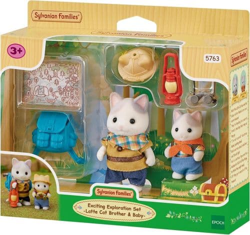 Sylvanian Families - 5763 Exciting Exploration Set -Latte Cat Brother & Baby