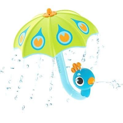 Yookidoo Fill 'N' Rain Peacock Green Umbrella Bath Toy
