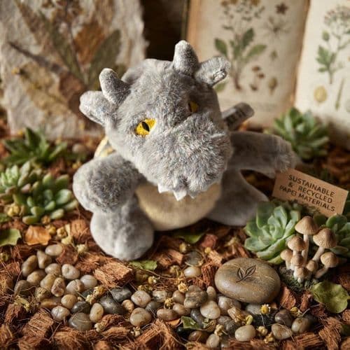 Zappi Co Dragon Grey Soft Toy 21 cm ECO