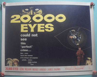 20,000 Eyes, Gene Nelson, Original HS poster, '61
