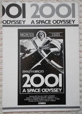 2001 A Space Odyssey, Video ad, Stanley Kubrick, circa 85