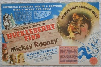 Adventures of Huckleberry Finn, Flyer/Herald, Mickey Rooney, '39