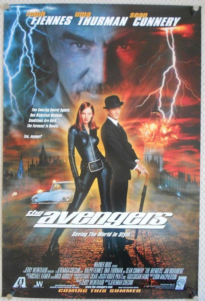 Avengers Original DS Adv 1sh Film Poster Ralph Fiennes Uma Thurman 98