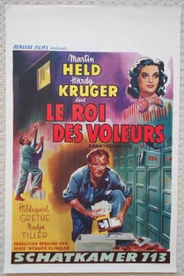 Banktresor 713 (1957) - Belgian Movie Poster | Hardy Kruger