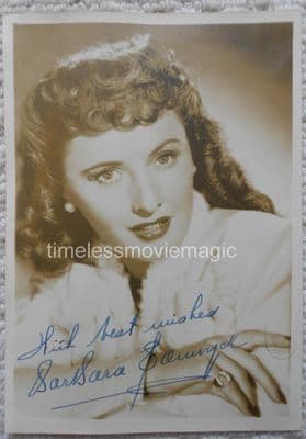 Barbara Stanwyck Hollywood Actress - Original Autograph