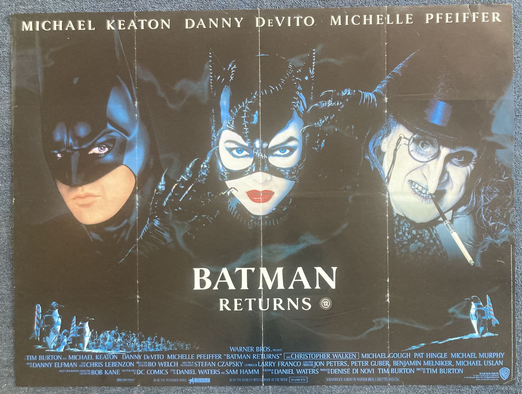 Batman Returns UK Quad Film Poster Michael Keaton Michelle Pfeiffer batman-returns-uk-quad-film-poster-michael-keaton-michelle-pfeiffer