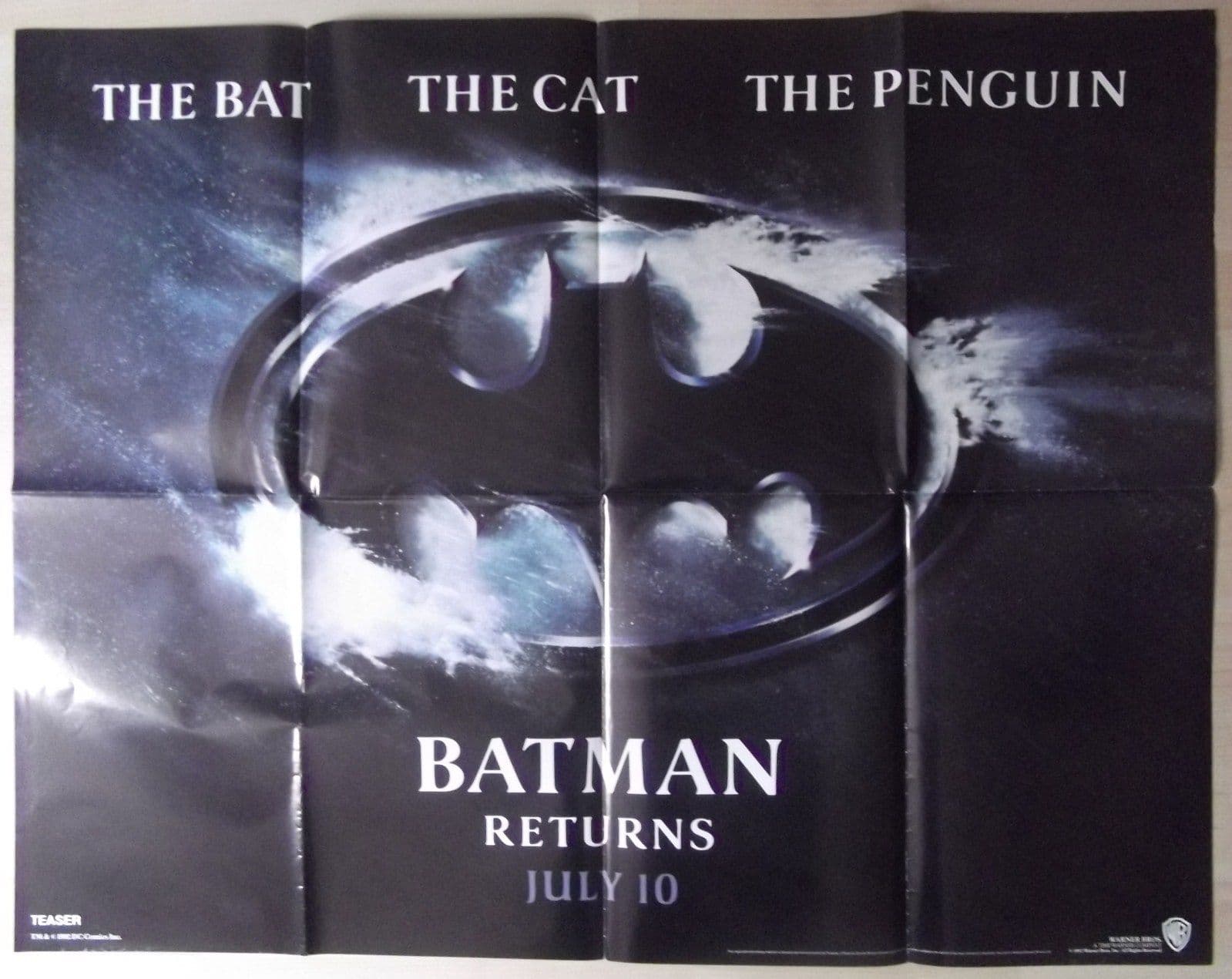 Batman Returns Movie Poster Original SS 27x40 RARE Style With Date Michael Keaton