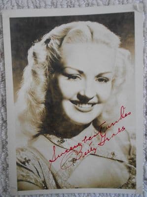 Betty Grable Hollywood Actress – Original Autograph