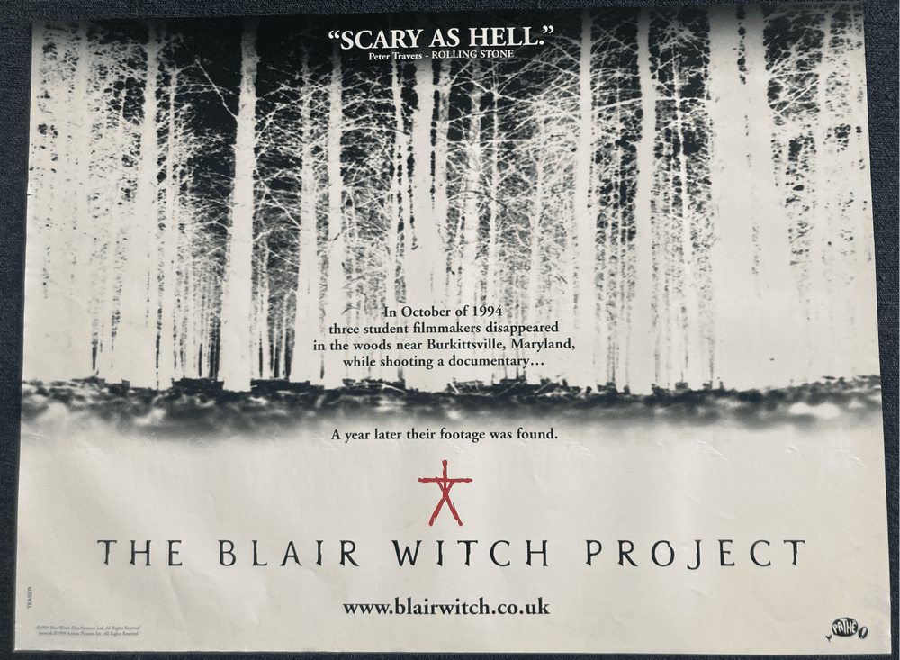 Blair Witch Project UK Quad Film Poster Teaser blair-witch-project-uk-quad-film-poster-teaser
