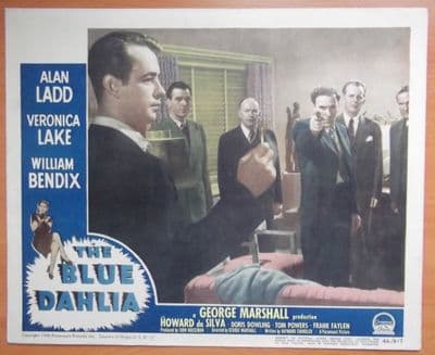 Blue Dahlia, Original Lobby Card, Alan Ladd, Veronica Lake, NOIR CLASSIC,'46