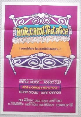 Bob Carol Ted Alice, Original Argentinian Movie Poster, Natalie Wood, '69
