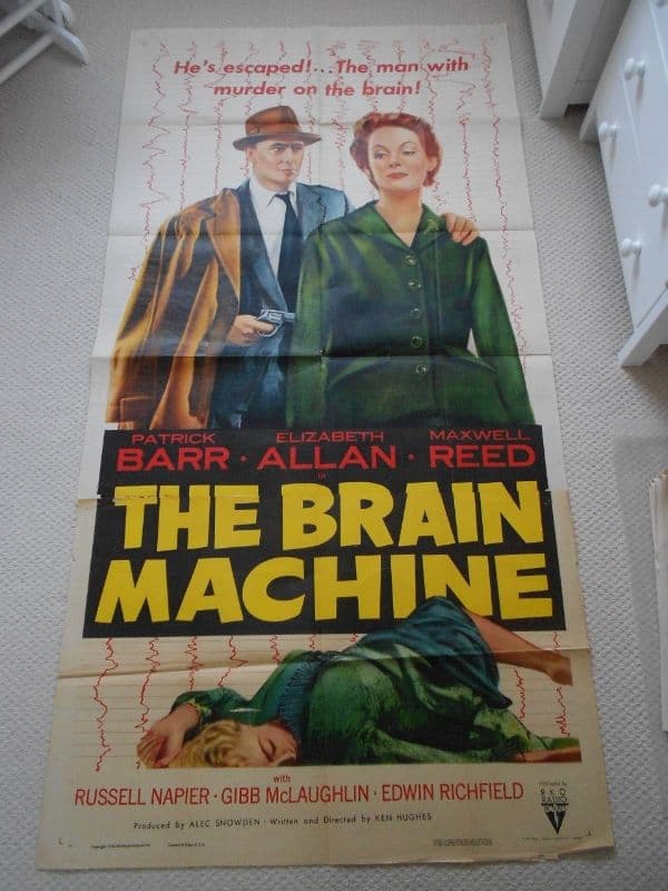 Brain Machine Original 3 sheet Poster Patrick Barr Elizabeth Allan 56