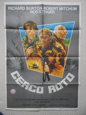 Breakthrough, Cerco Roto, Original Spanish Poster, Richard Burton, Mitchum, '79