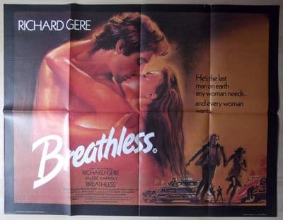 Breathless (1983) - Richard Gere | Valerie Kaprisky | UK Quad Poster