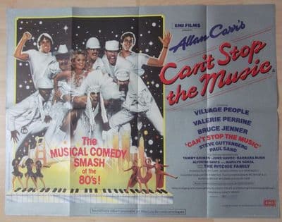 Cant Stop the Music (1980) - The Village People | Valerie Perrine | UK Quad Poster