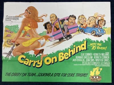 Carry on Behind - UK Quad Poster | Kenneth Williams | Bernard Bresslaw