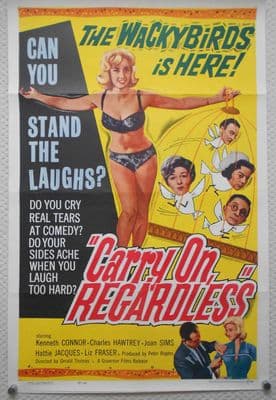 Carry on Regardless, Movie Poster, Sid James, Charles Hawtrey, '61