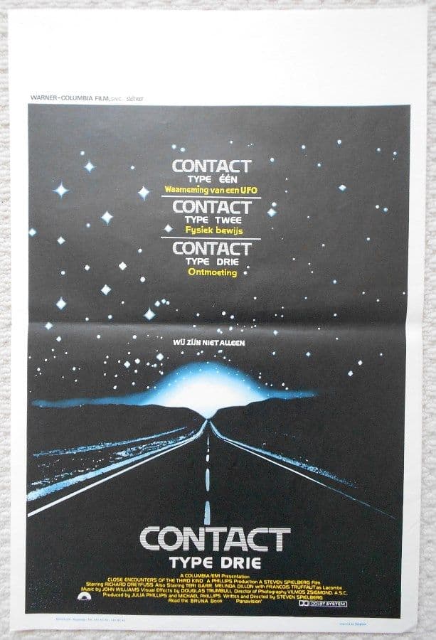 Close Encounters Original Belgian Movie Poster Richard Dreyfuss ...