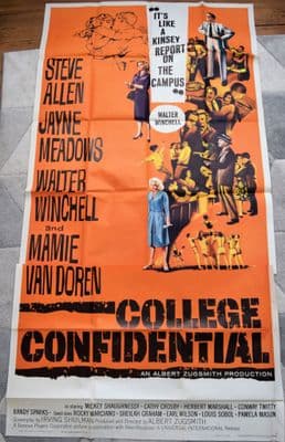 College Confidential -  Mamie Van Doren | US 3 sheet Poster