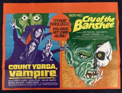 Count Yorga Vampire | Cry of the Banshee - UK Quad Poster |  Double Bill