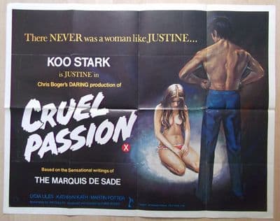 Cruel Passions, RARE Original UK Quad, Koo Stark in a REVEALING Pose!! '77