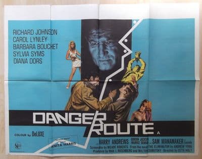Danger Route, Original UK Quad Poster, Diana Dors, Richard Johnson, '67