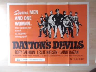 Dayton's Devils, Original UK Quad Poster, Rory Calhoun, Leslie Nielsen, '68