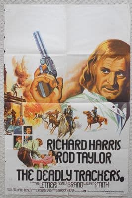 Deadly Trackers, Original UK Film Poster, Richard Harris, Robert Taylor, '73