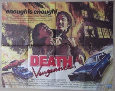 Death Vengeance, Original UK Quad Poster, Tom Skerritt, Patti LuPone '82