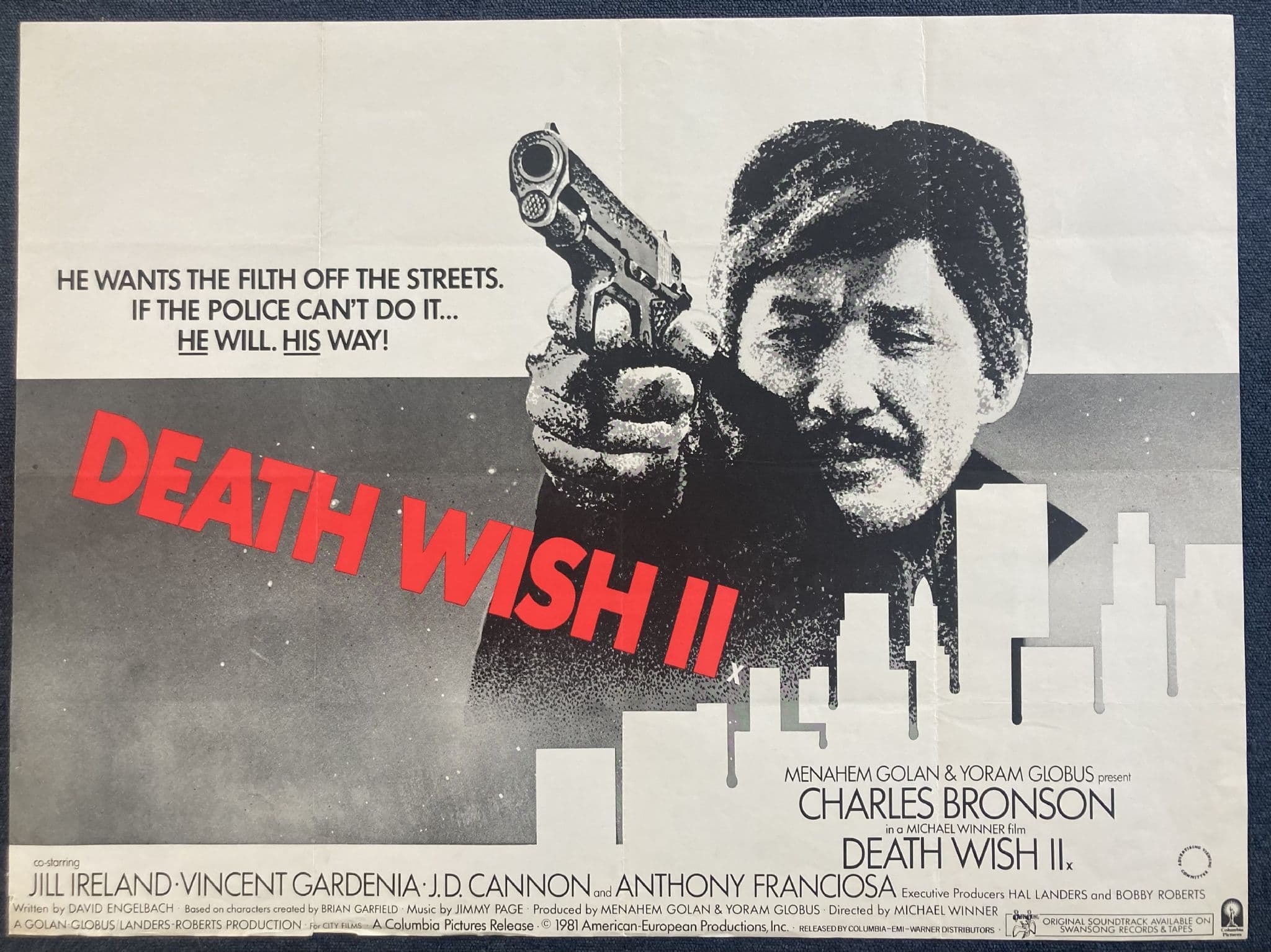 Death Wish 2 - UK Quad Film Poster Charles Bronson