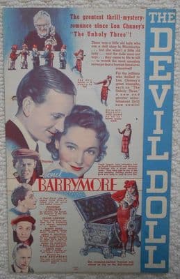 Devil Doll, Flyer/Herald, Lionel Barrymore, Maureen O'Sullivan, '36