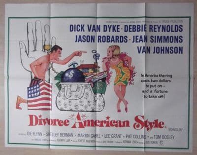 Divorce American Style, Orig UK Quad Poster, Dick Van Dyke, Debbie Reynolds, '67