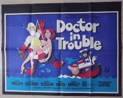 Doctor in Trouble, Original UK Quad Poster, Leslie Phillips, Harry Secombe, '70