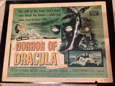 Dracula - US Title Card | Peter Cushing | Signed by Six!