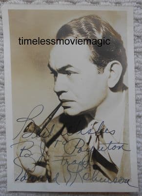 Edward G Robinson Hollywood Actor - Original Autograph
