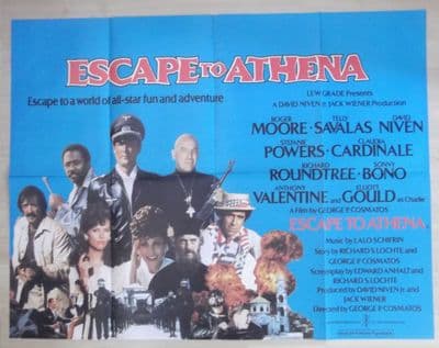 Escape to Athena, Original UK Quad Poster, Roger Moore, Telly Savalas,'79